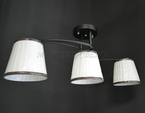 Люстра потолочная трехрожковая Мелодия Света Е27 Черная фото Люстра потолочная трехрожковая Мелодия Света Е27 Черная картинка